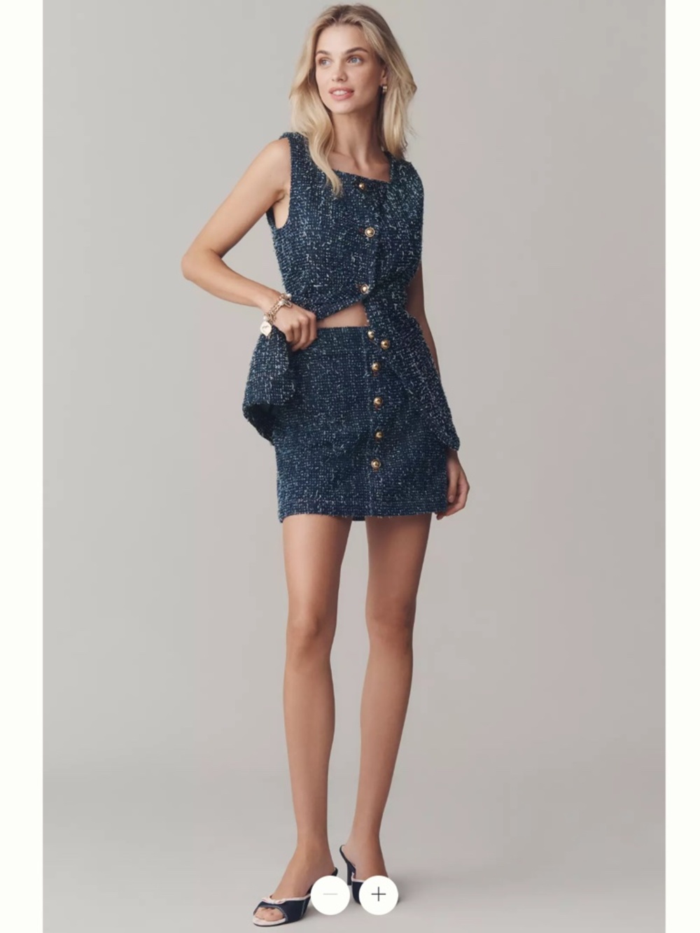 Anthropologie Maeve Maeve Needle Punched Denim Mini Skirt - Picture 3 of 4